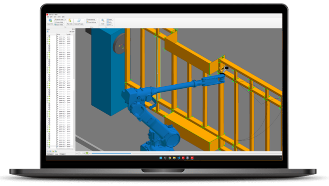 Laptop running Verbotics Weld software